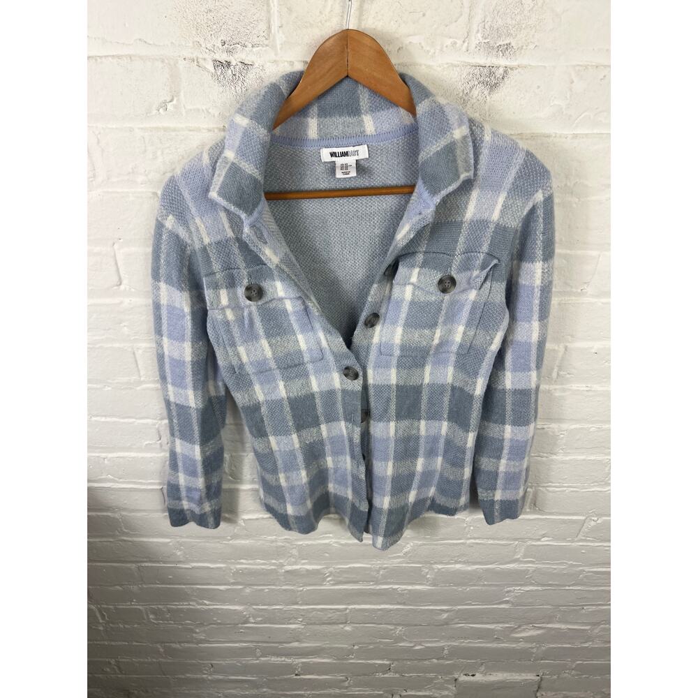 William Rast Women's Plaid Button Down Sweater Jacket Long Sleeve Size XS